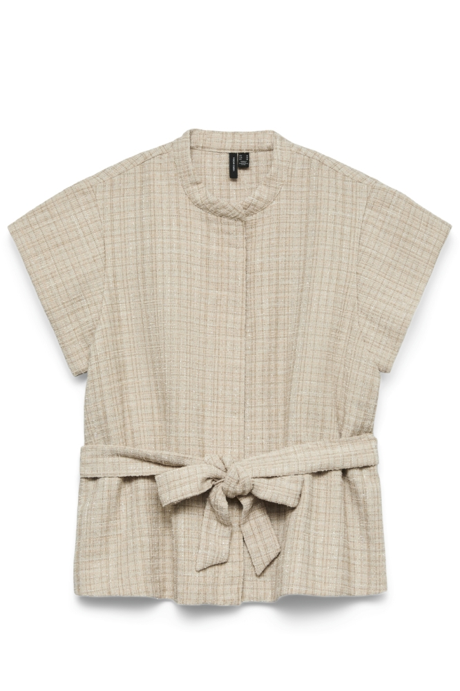 VMNINA SS BELT VEST TOP EXP 10340931 TAPIOCA